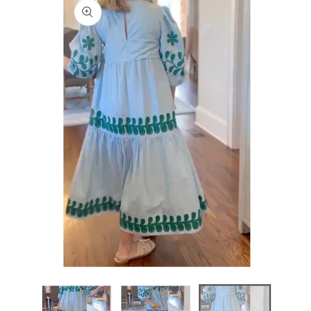 Floral Blue and Green Dress